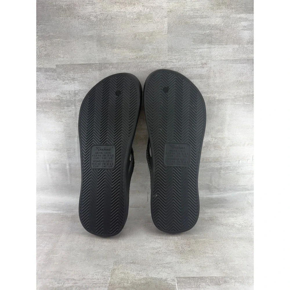 Archies High Arch Support Flip Flops Black Orthotic Recovery Sandals W11 M10